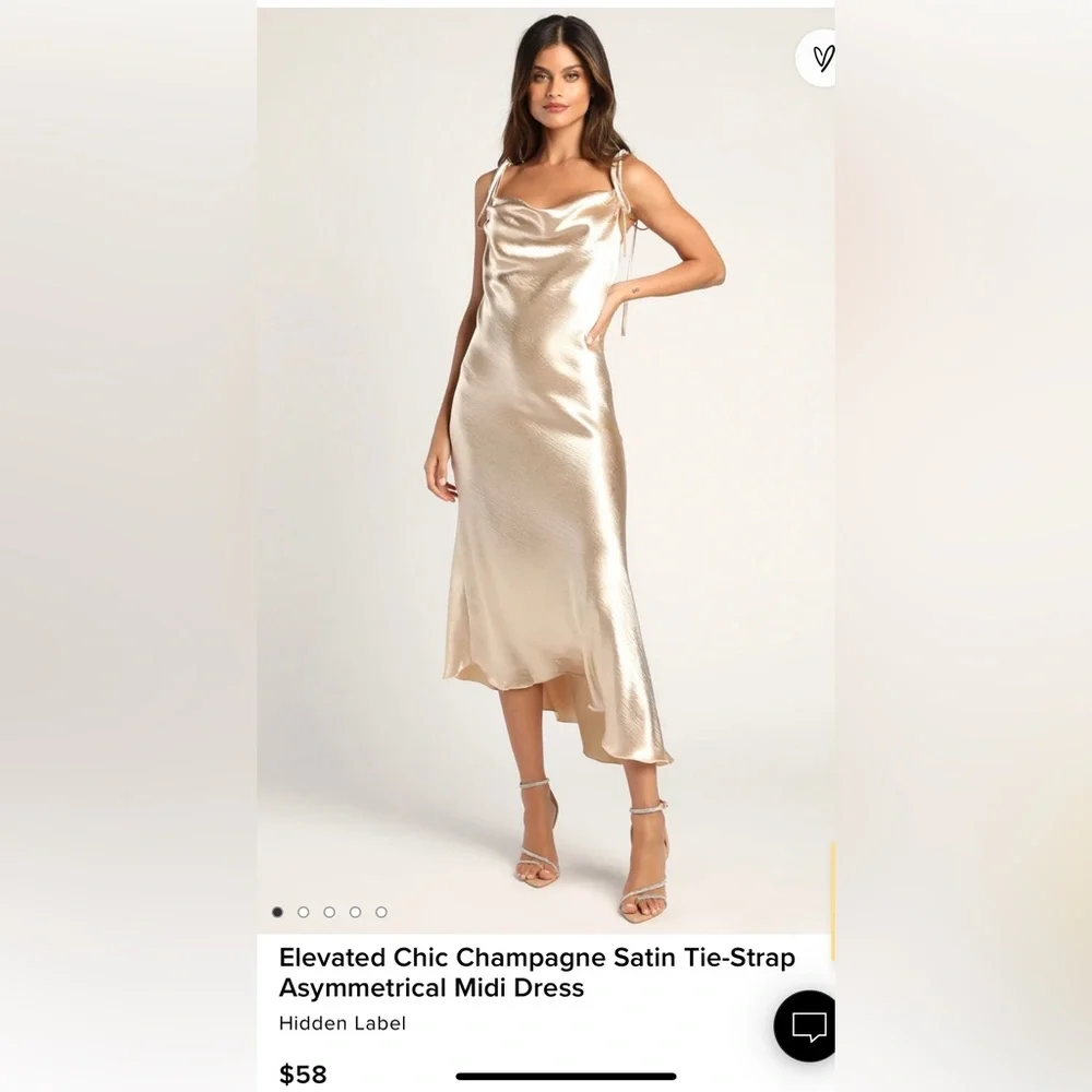 white christmas dresses Dani Slip Dress ~ Champagne Luxe Satin S main image 1